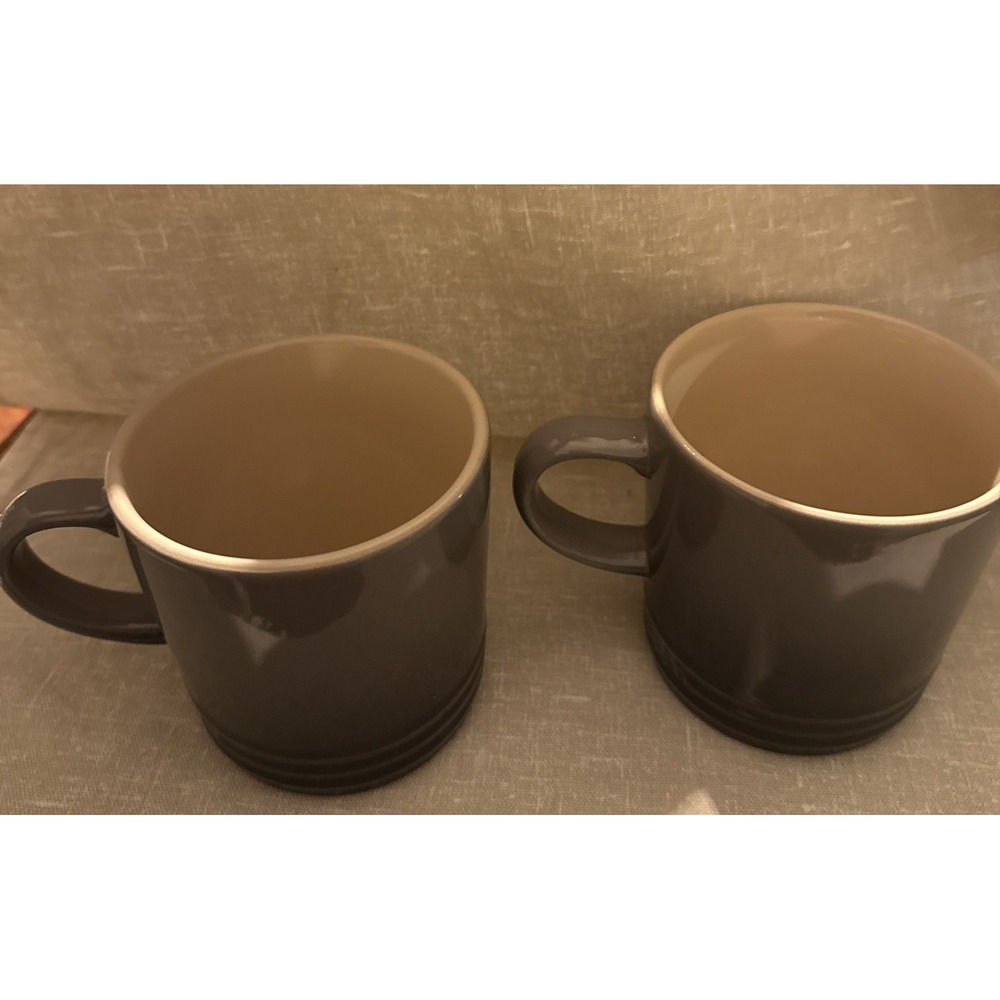 Le Creuset Oyster Grey Ombré Coffee Tea 12 Oz Mugs Set Of 2